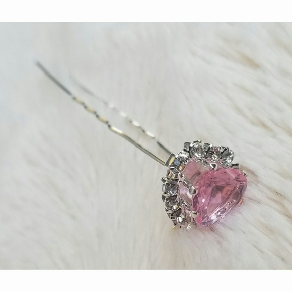 Pink Heart hair pin - Picture 3 of 8